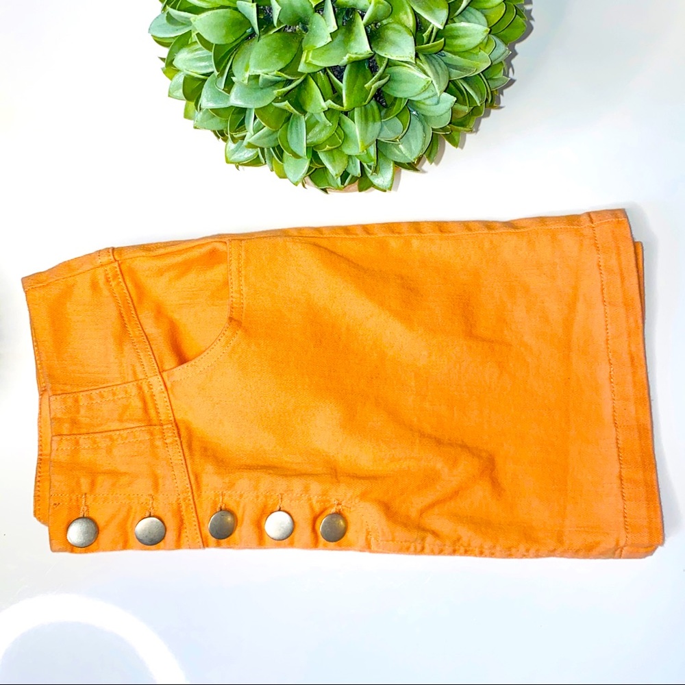 GB Cantaloupe Orange Denim Mini Skirt Sz 9